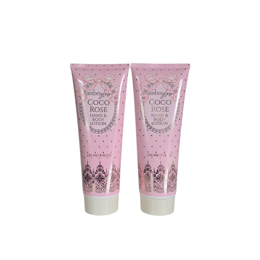 Amber Glow Coco Rose Hand & Body Lotion  8 Fl.oz ~2pk
